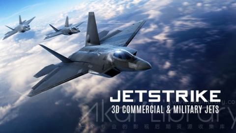 E3D模型：战斗机E3D模型包 Video Copilot JetStrike & Flight Kit WIN MAC+使用教程