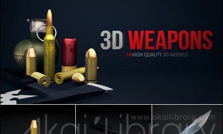 E3D模型：武器模型包Rodypolis 3D Weapons Pack WIN MAC+使用教程