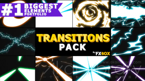 AE模板 手绘闪电能量转场包 Handy Electric Transitions After Effects