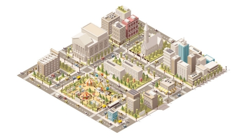 图片素材 等距城市CBD大都市建筑城市场景立体 6
