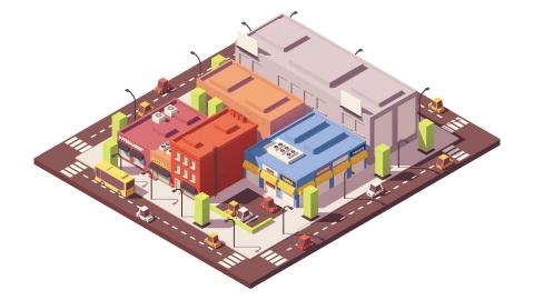 图片素材 等距城市街区建筑城市场景立体 3
