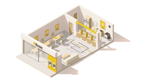 图片素材 等距银行金融场景立体 2