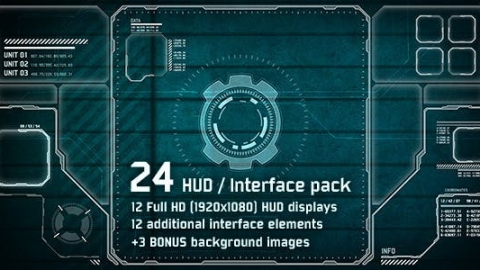 AE模板 24个高科技 HUD界面元素 24 Hi Tech HUD