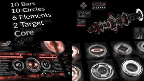 AE模板 图形界面包装用户界面屏幕高科技 HUD界面元素 HUD