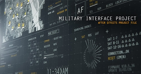 AE模板 地图屏幕高科技 HUD界面元素 HUD Military Interface Project