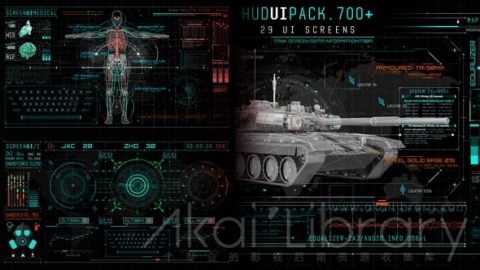 AE模板 700个图形界面包装用户界面屏幕高科技 HUD界面元素 Hud UI Pack 700+