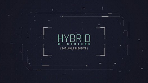 AE模板 图形界面包装用户界面屏幕高科技 HUD界面元素 Hybrid Ui Screens HUD Pack Broadcast 240 Elements Digital Sci fi Interface Technology Iron man