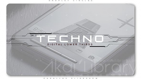 AE模板 科技文字标题 Techno Digital Lower Thirds