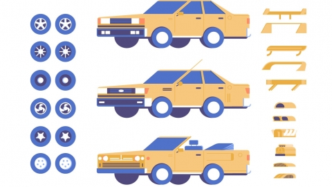 图片素材 扁平车辆轿车