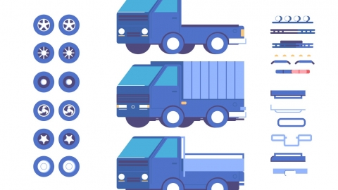 图片素材 扁平车辆货车