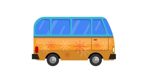 图片素材 扁平车辆客车观光车 03