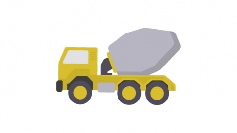 图片素材 扁平车辆工程车水泥车