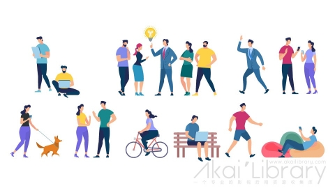 图片素材 扁平人物插画卡通生活角色包