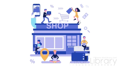 图片素材 扁平商店购物网购生活场景-4