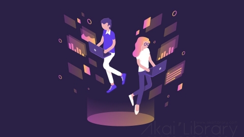 图片素材 等距数据网络信息科技办公立体场景-1