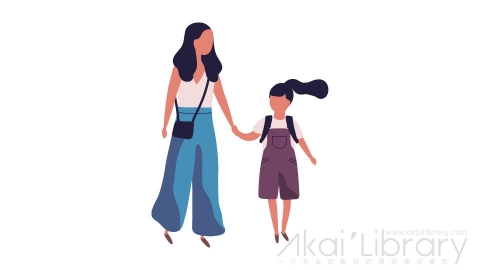 图片素材 扁平母女妈妈孩子女儿插画卡通日常角色人物-13