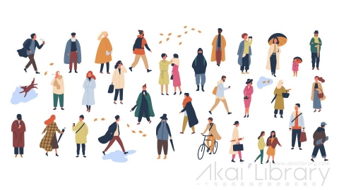 图片素材 扁平秋冬人物插画卡通日常角色包-2