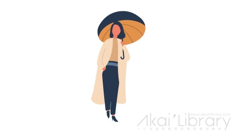 图片素材 扁平打伞女人插画卡通日常角色人物-4