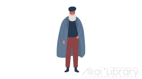 图片素材 扁平老人插画卡通日常角色人物-9
