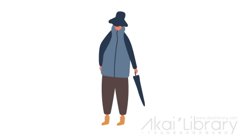 图片素材 扁平拿伞男人插画卡通日常角色人物-21