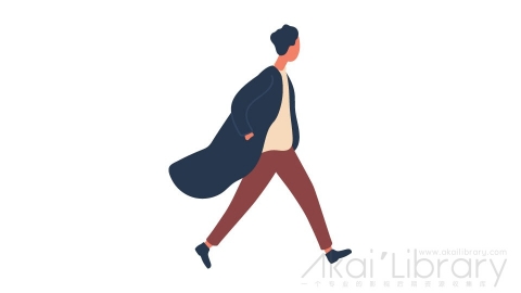 图片素材 扁平走路男人插画卡通日常角色人物-23