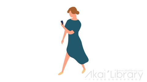图片素材 扁平看手机走路女人插画卡通日常角色人物-16