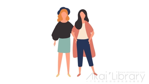 图片素材 扁平站立摆拍女人插画卡通日常角色人物-14
