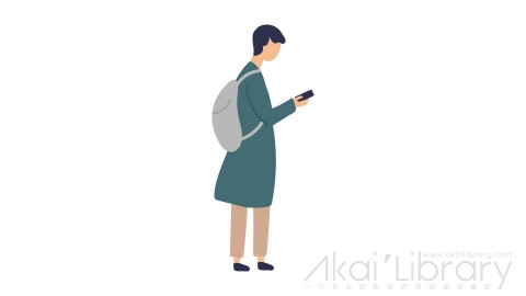 图片素材 扁平低头看手机插画卡通日常角色人物-43