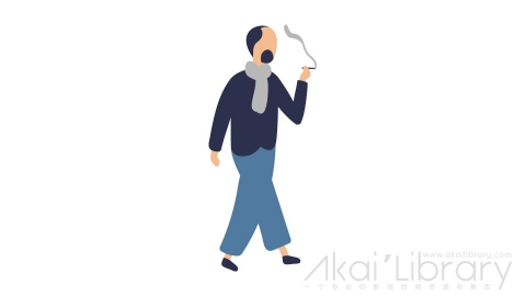 图片素材 扁平秃顶抽烟男人插画卡通日常角色人物-49