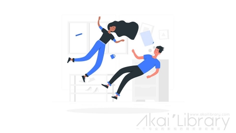 图片素材 无重力漂浮自由插画扁平场景