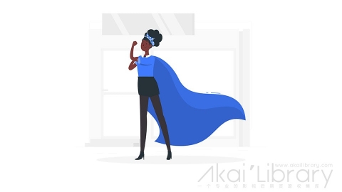 图片素材 女超人女强人女权插画扁平场景