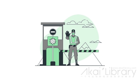 图片素材 禁止通行封路检查关闭边界防疫抗疫线条扁平场景