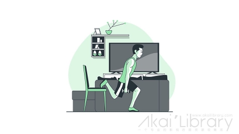 图片素材 在家健身训练锻炼线条扁平场景