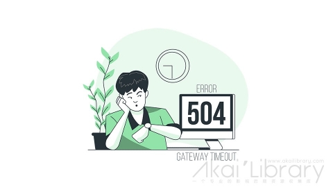 图片素材 504网页错误网关超时线条扁平场景