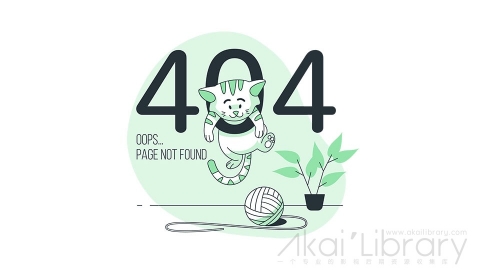 图片素材 404错误页面与可爱的猫线条扁平场景
