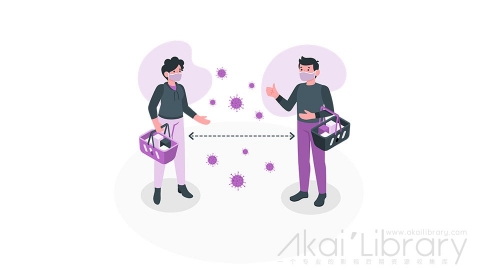 图片素材 疫情期间社交隔离等距立体场景