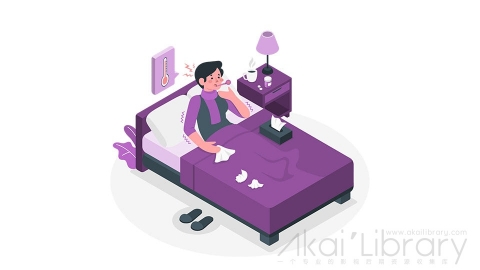 图片素材 生病的个感冒流感发烧症状等距立体场景