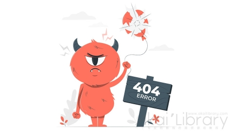 图片素材 怪兽404错误页面插画扁平场景