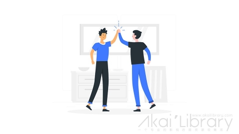 图片素材 击掌庆祝合作携手插画扁平场景