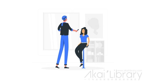 图片素材 化妆师彩妆美容造型师插画扁平场景