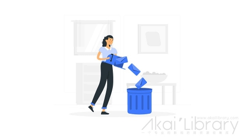 图片素材 倾倒收件箱回收站垃圾桶插画扁平场景