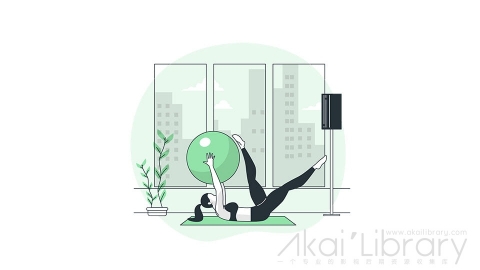 图片素材 瑜伽健身普拉提线条扁平场景