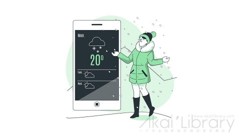 图片素材 天气预报线条扁平场景