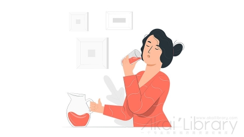 图片素材 喝饮料饮品果汁插画扁平场景