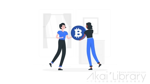 图片素材 比特币虚拟货币区块链插画扁平场景