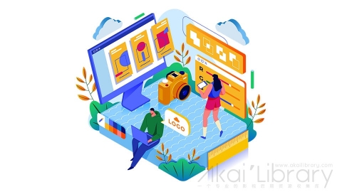 图片素材 等距设计办公插画立体场景-1