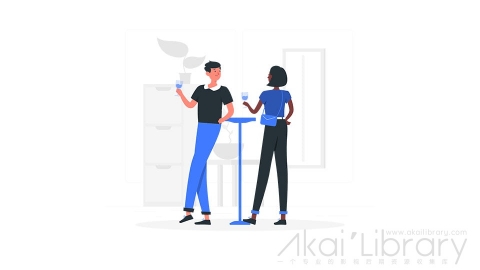图片素材 喝红酒品酒插画扁平场景