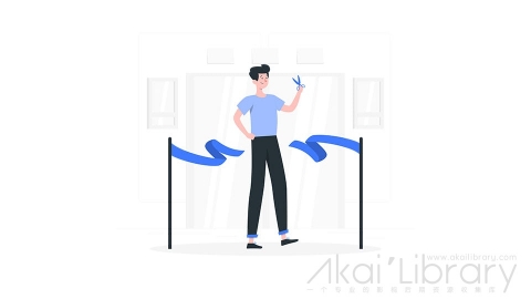 图片素材 开业剪彩开门营业插画扁平场景