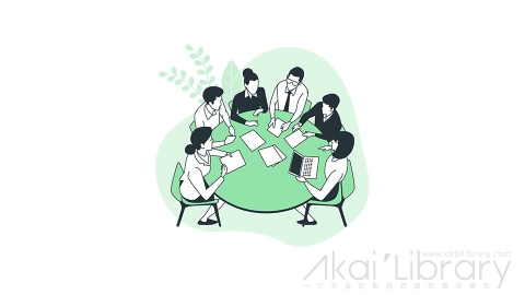 图片素材 会议开会讨论办公室线条扁平场景