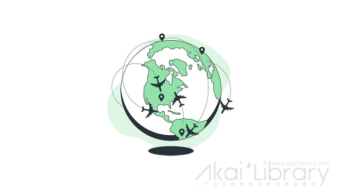 图片素材 环球旅行目的地线条扁平场景